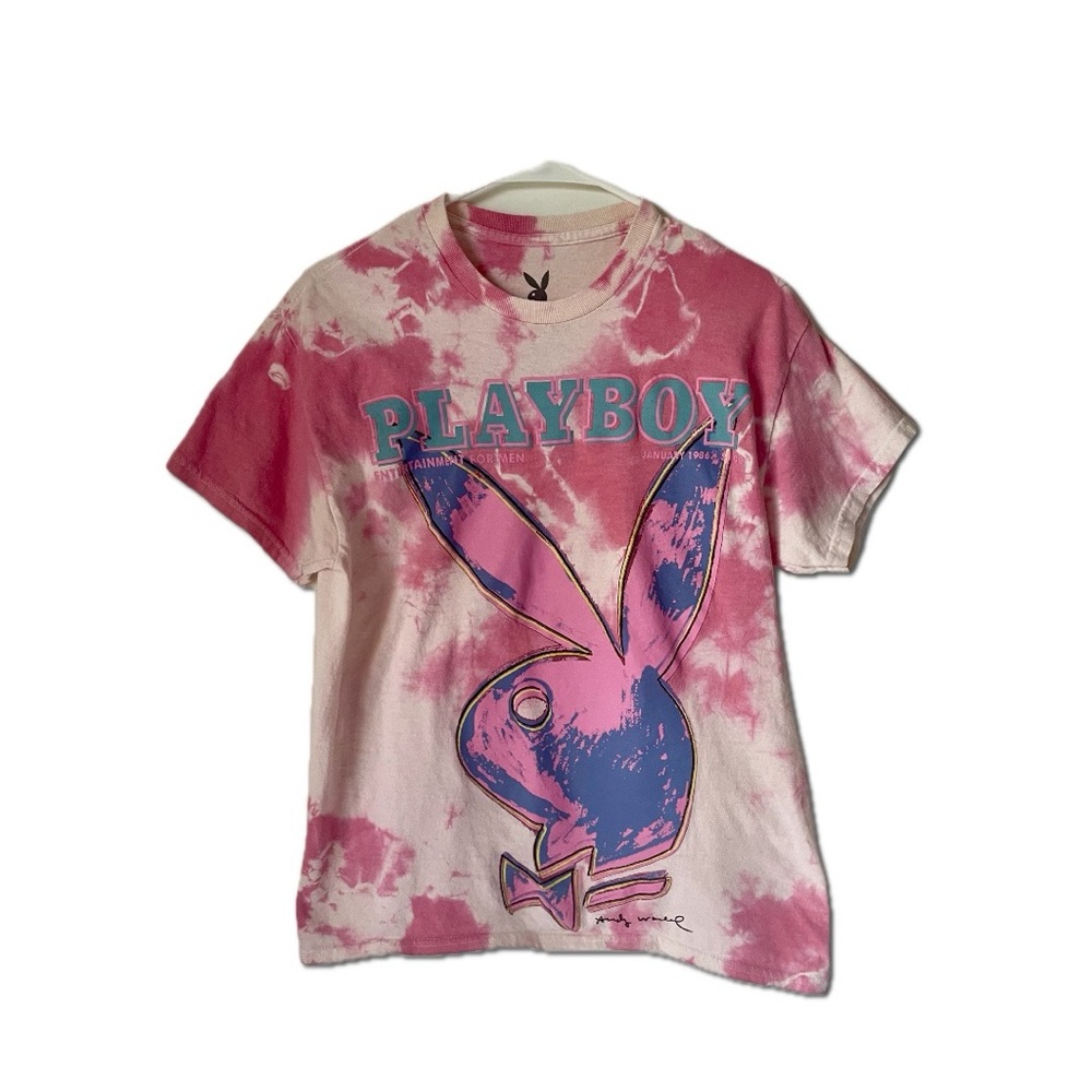 PLAYBOY Pink and Blue Graphic Tee - Andy Warhol Design - So Super Cute!